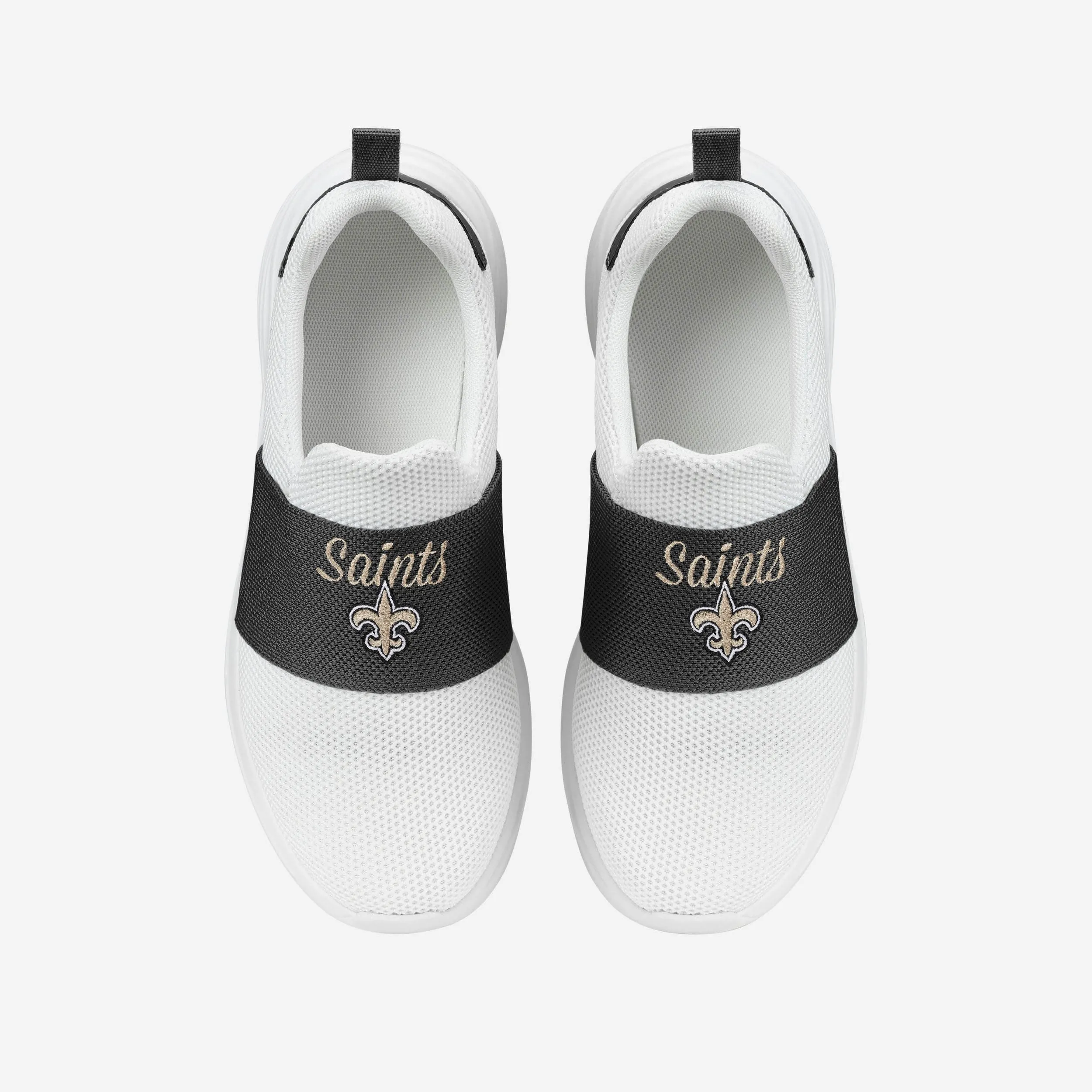 New Orleans Saints Womens Script Wordmark White Slip On Sneakers