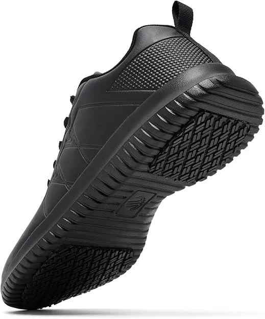 NEW Retails $84, ENLEN&BENNA Non Slip Shoes for Women Food Service, Kitchen Chef Oil-Proof Slip Resistant Work Shoes Waterproof Comfort Lightweight Sneakers with Lace Up Black, Sz 6.5