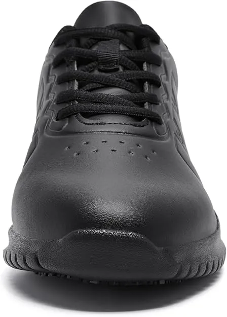 NEW Retails $84, ENLEN&BENNA Non Slip Shoes for Women Food Service, Kitchen Chef Oil-Proof Slip Resistant Work Shoes Waterproof Comfort Lightweight Sneakers with Lace Up Black, Sz 6.5
