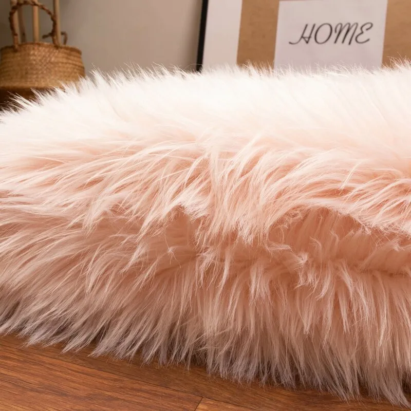 New Wayfair Dominick Handmade Ultra Soft Shag Faux Sheepskin Pink Area Rug, 5Ft X 7Ft! Retails $305 