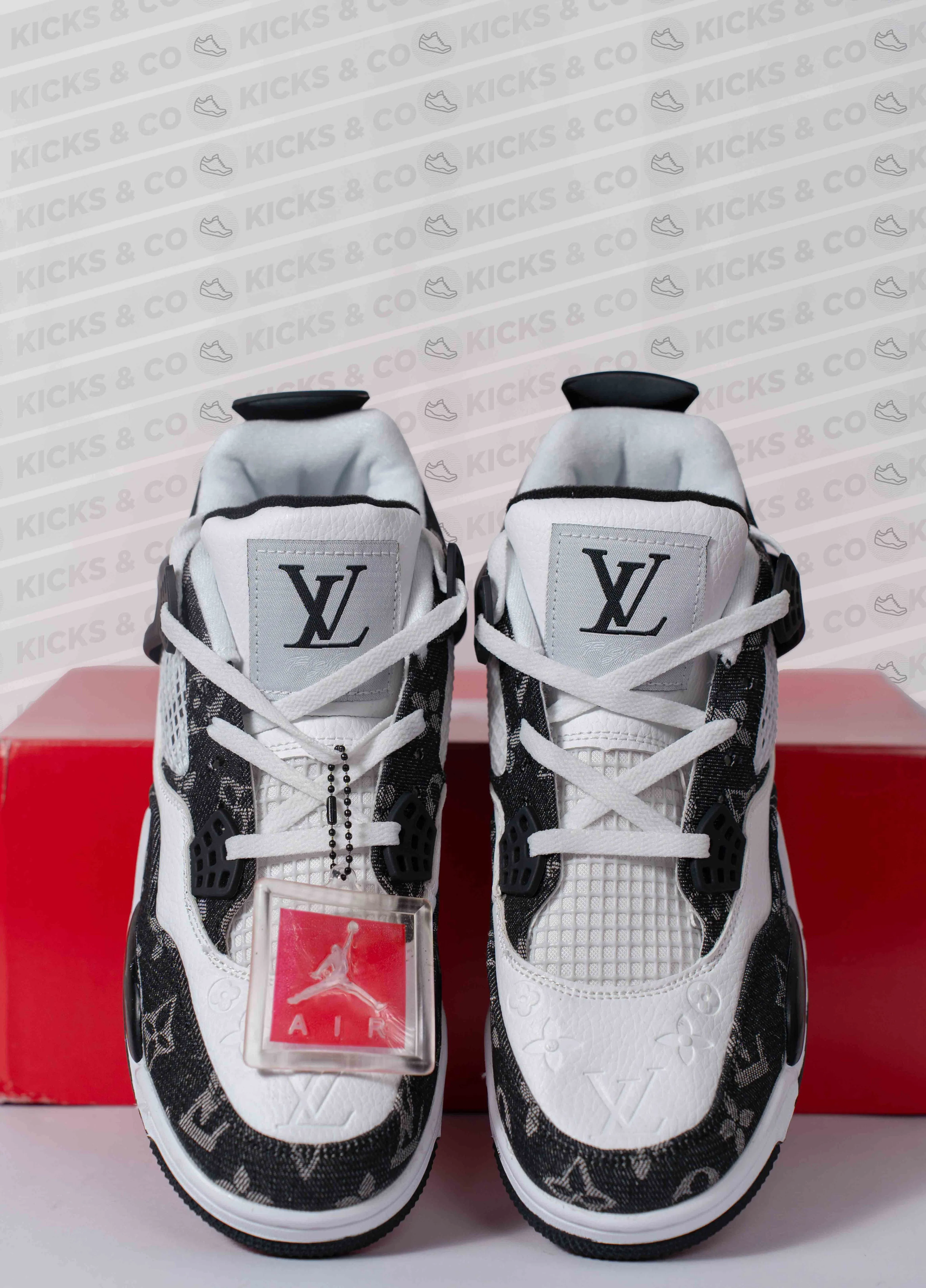 Nike First Copy Shoes- Air Jordan 4 X LV Edition (White/Black)