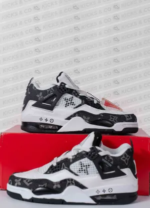 Nike First Copy Shoes- Air Jordan 4 X LV Edition (White/Black)