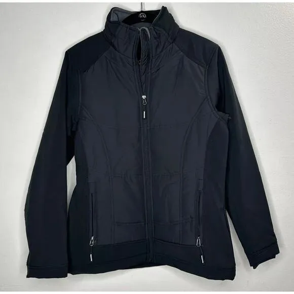 North End Sports Weather Technology Black High Collar Zip Jacket &amp; Pockets S