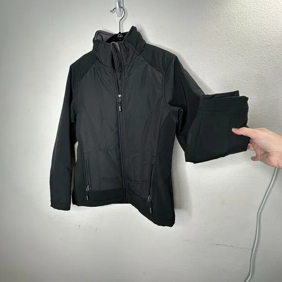 North End Sports Weather Technology Black High Collar Zip Jacket &amp; Pockets S