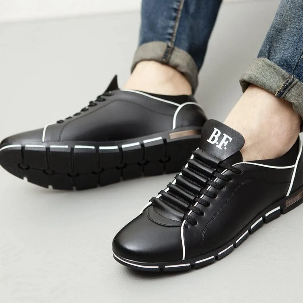 NXY Mens Casual Fashion Leather Sneaker Breathable Lace Up Trainers Shoes Plus Size 47 48