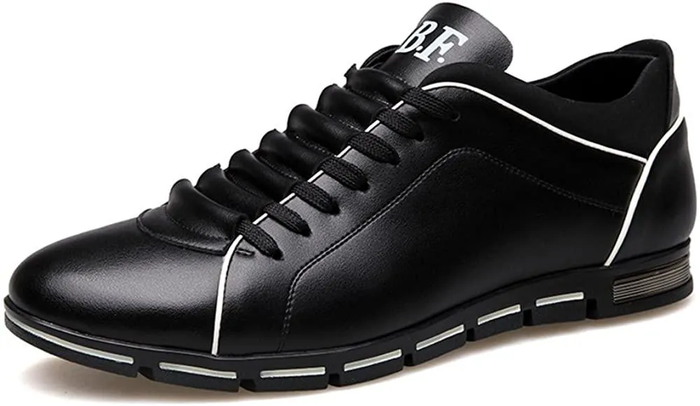 NXY Mens Casual Fashion Leather Sneaker Breathable Lace Up Trainers Shoes Plus Size 47 48