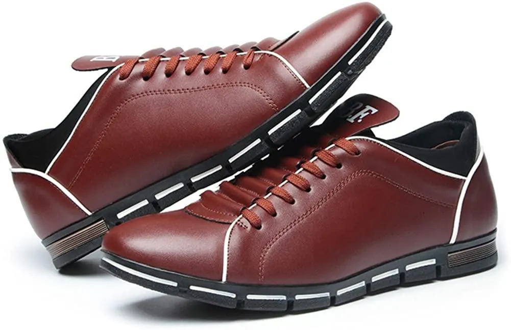 NXY Mens Casual Fashion Leather Sneaker Breathable Lace Up Trainers Shoes Plus Size 47 48