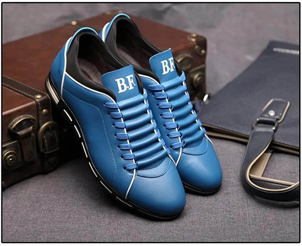 NXY Mens Casual Fashion Leather Sneaker Breathable Lace Up Trainers Shoes Plus Size 47 48