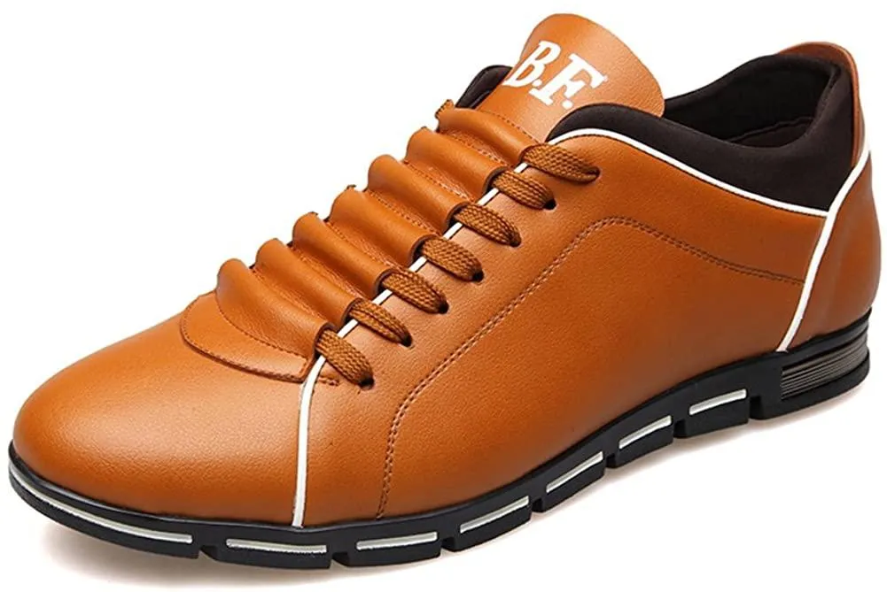NXY Mens Casual Fashion Leather Sneaker Breathable Lace Up Trainers Shoes Plus Size 47 48