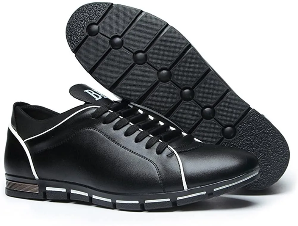 NXY Mens Casual Fashion Leather Sneaker Breathable Lace Up Trainers Shoes Plus Size 47 48