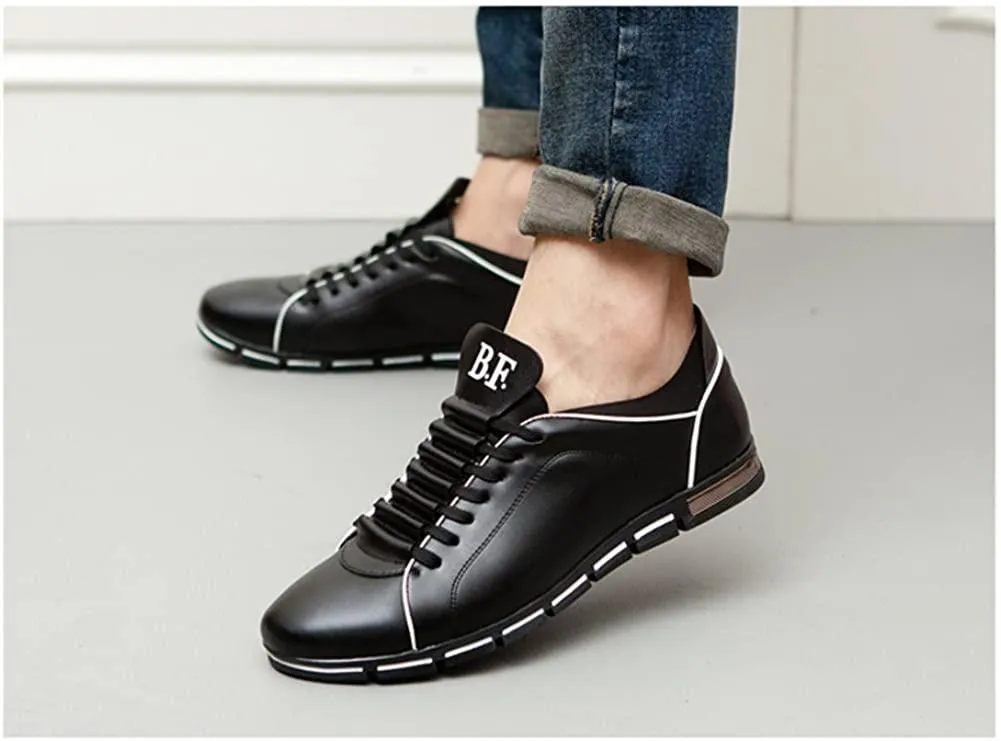 NXY Mens Casual Fashion Leather Sneaker Breathable Lace Up Trainers Shoes Plus Size 47 48