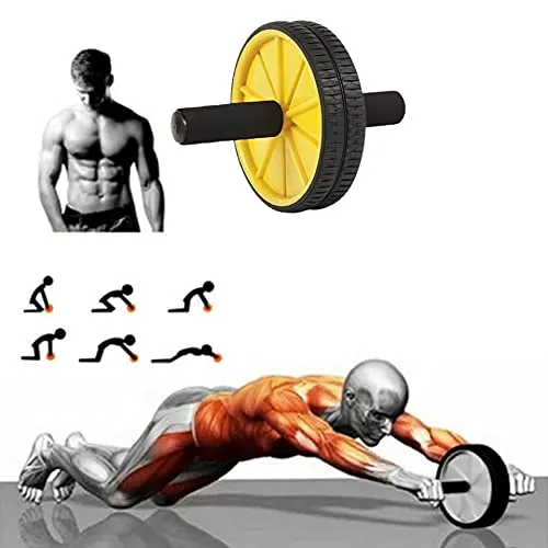 OJS Abs Roller For Abs Exercise Equipment With Knee Mat For Men & Women Abs Wheel For Home Gym, Workouts And Exercise - Belly Fat Burner For Women And Men