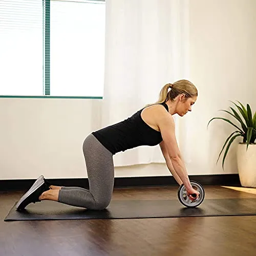 OJS Abs Roller For Abs Exercise Equipment With Knee Mat For Men & Women Abs Wheel For Home Gym, Workouts And Exercise - Belly Fat Burner For Women And Men