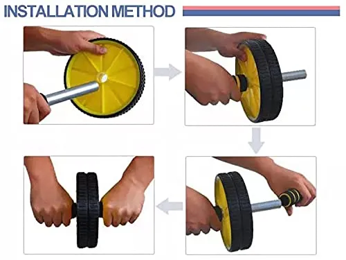 OJS Abs Roller For Abs Exercise Equipment With Knee Mat For Men & Women Abs Wheel For Home Gym, Workouts And Exercise - Belly Fat Burner For Women And Men