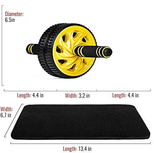 OJS Abs Roller For Abs Exercise Equipment With Knee Mat For Men & Women Abs Wheel For Home Gym, Workouts And Exercise - Belly Fat Burner For Women And Men