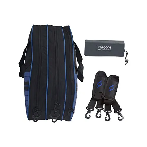 One O One - Lines Collection Triple Black Blue Badminton Kitbag/Tennis Kitbag
