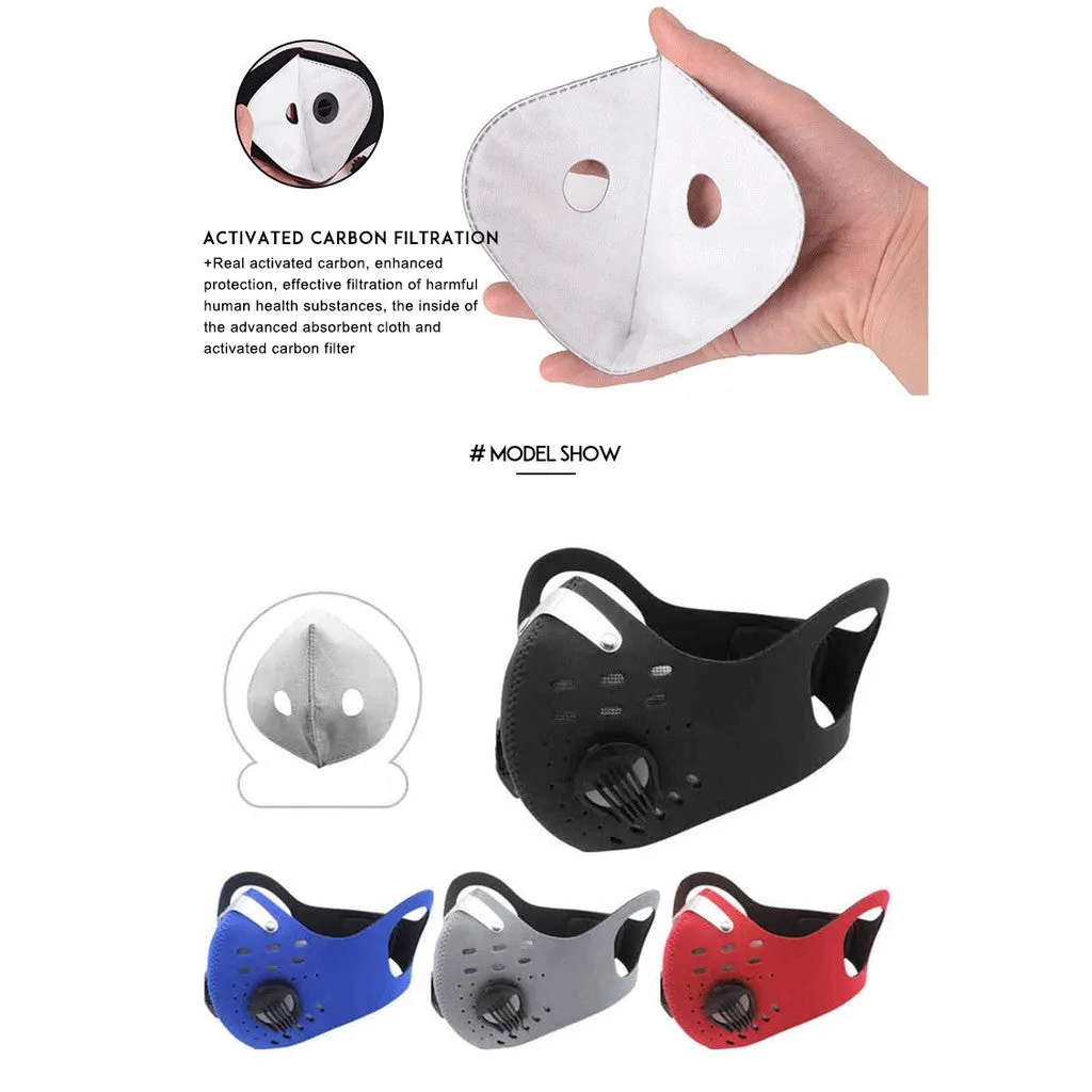 Outdoor Sports Anti-dust Reusable Riding Face Cover with Carbon Filter