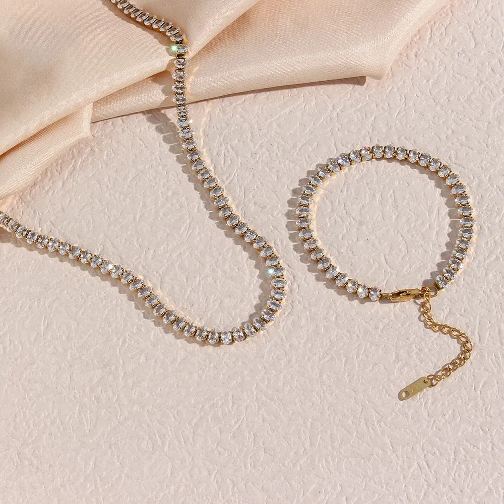 Oval Gold Tennis Bracelet
