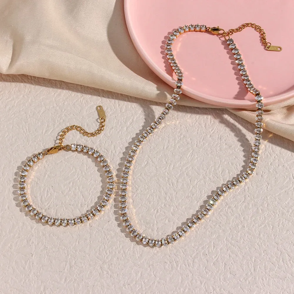 Oval Gold Tennis Bracelet