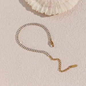 Oval Gold Tennis Bracelet