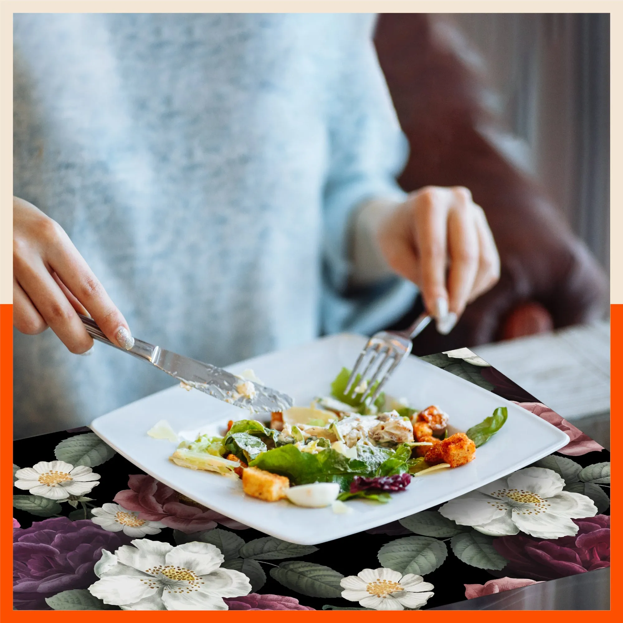 Polypropylene Table Mats & Coasters for Dining Table at Home (CAMELLIA - Set of 6)