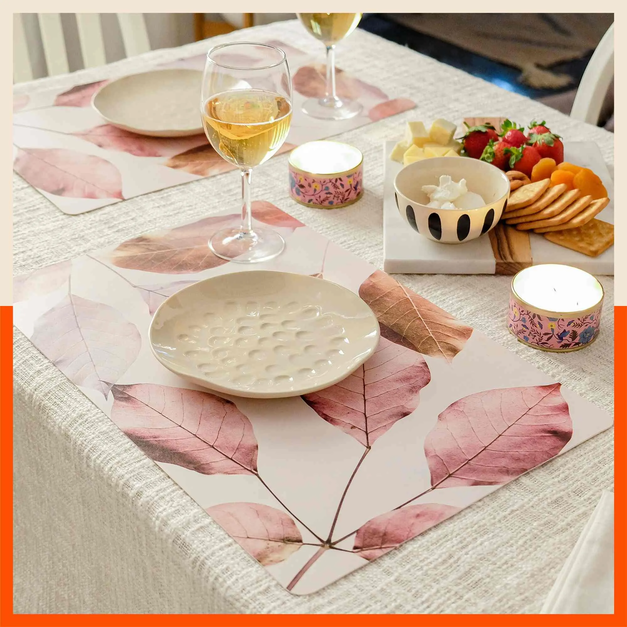 Polypropylene Table Mats & Coasters for Dining Table at Home (CHER - Set of 6)