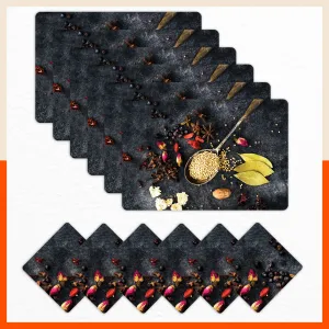 Polypropylene Table Mats & Coasters for Dining Table at Home (PIQUE - Set of 6)