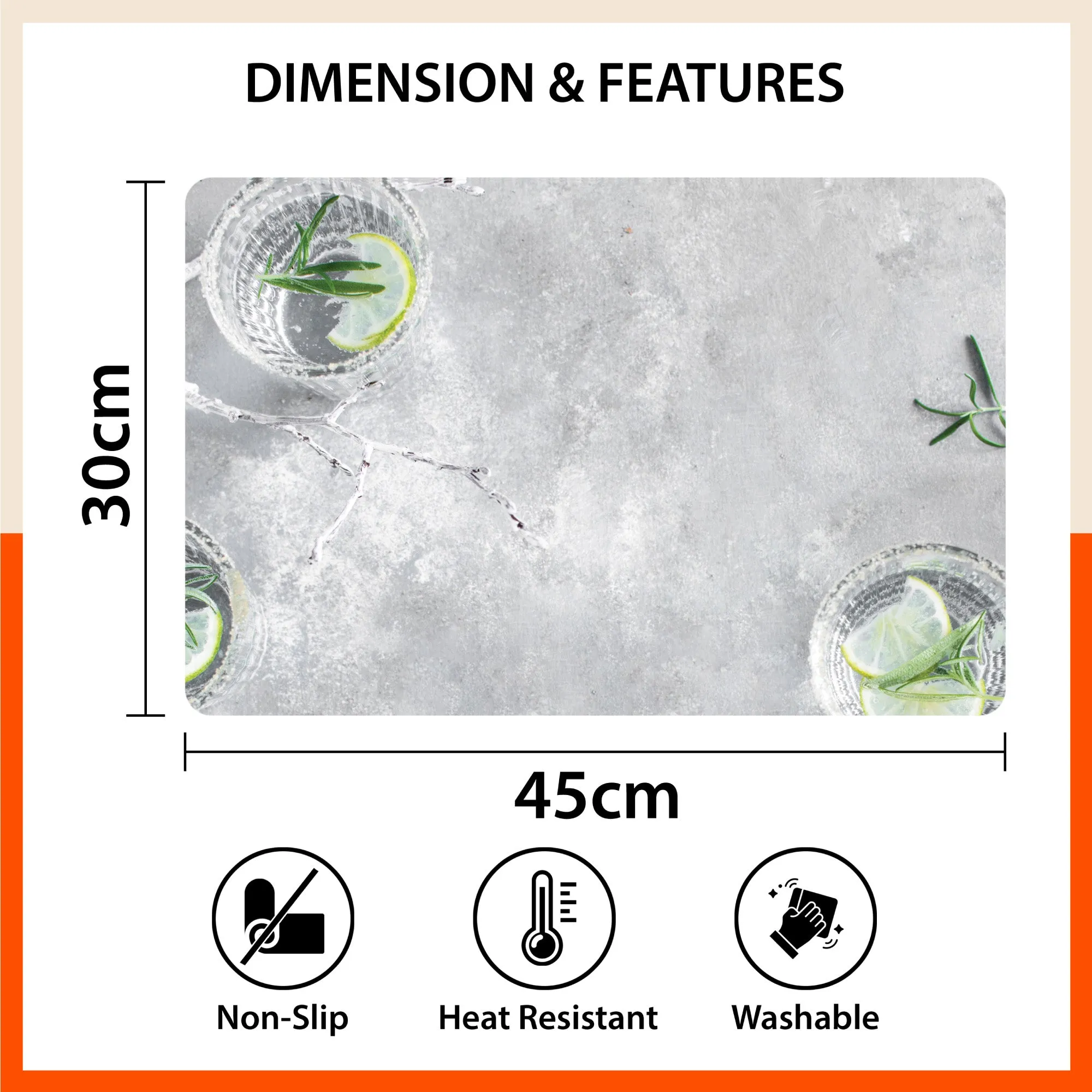 Polypropylene Table Mats & Coasters for Dining Table at Home (TONIQUE - Set of 6)