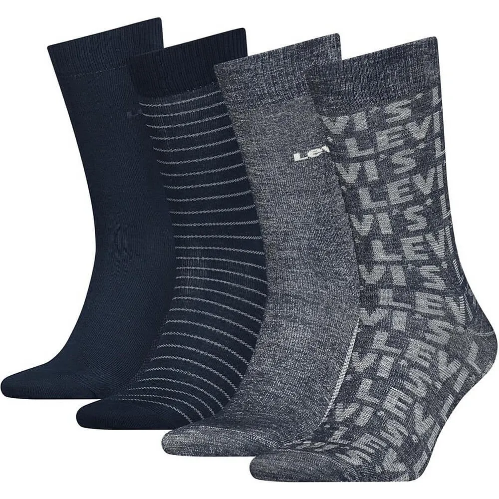 Ponožky Levis Giftbox Reg Cut Denim 4 páry riflová modrá