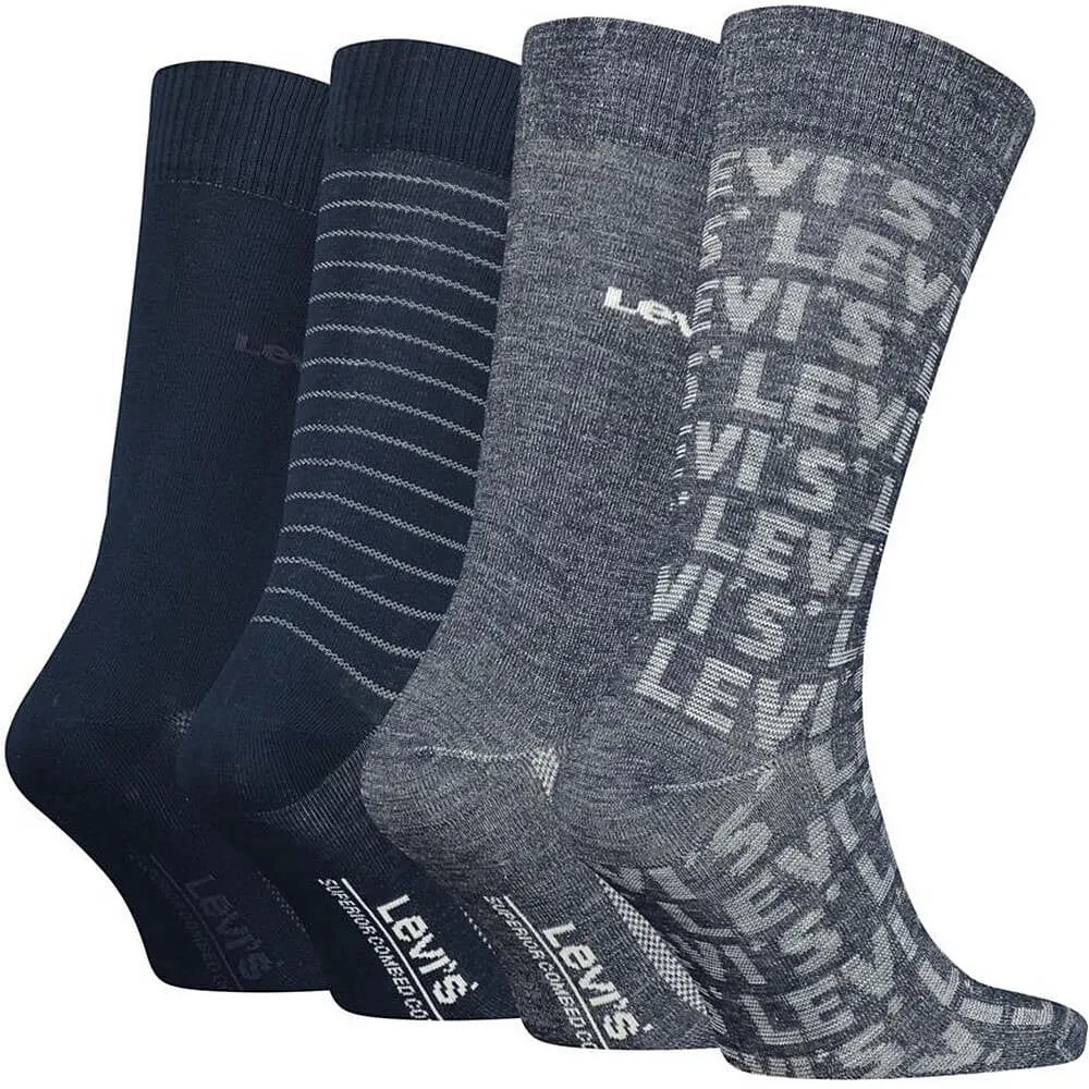 Ponožky Levis Giftbox Reg Cut Denim 4 páry riflová modrá