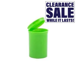 Pop Top Vial - 6 Dram - 1 Gram Green Opaque - Child Resistant (600CT,2400CT,4800CT)
