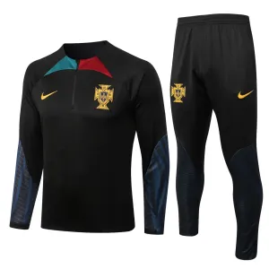 PORTUGAL NATIONAL TEAM BLACK TRAINING FOOTBALL TRACK KIT 2022-23