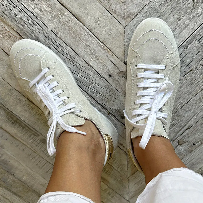 Primabase Bianco Suede Sneakers