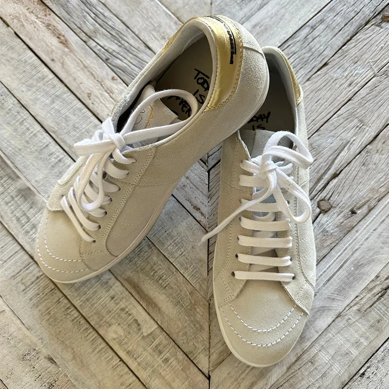 Primabase Bianco Suede Sneakers