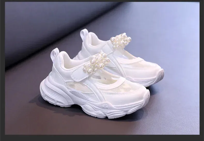 Princess Pearl Mesh Tennis Shoes for Girls 2024