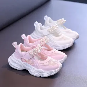 Princess Pearl Mesh Tennis Shoes for Girls 2024
