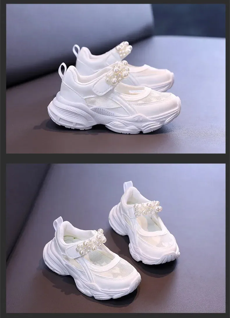 Princess Pearl Mesh Tennis Shoes for Girls 2024