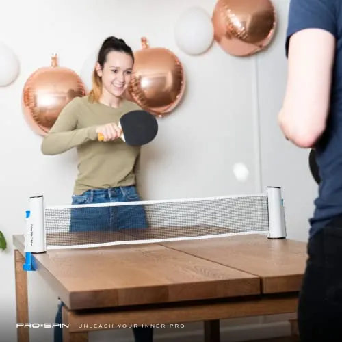 PRO SPIN Play Anywhere Portable Ping Pong Net ââ‚¬â€œ Retractable Table Tennis Net for Any Table Includes Convenient Storage Bag