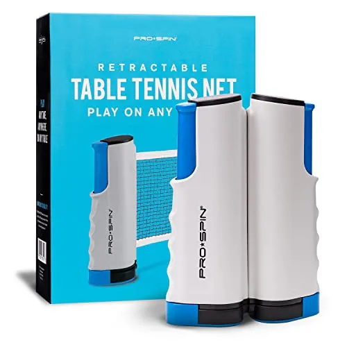 PRO SPIN Play Anywhere Portable Ping Pong Net ââ‚¬â€œ Retractable Table Tennis Net for Any Table Includes Convenient Storage Bag