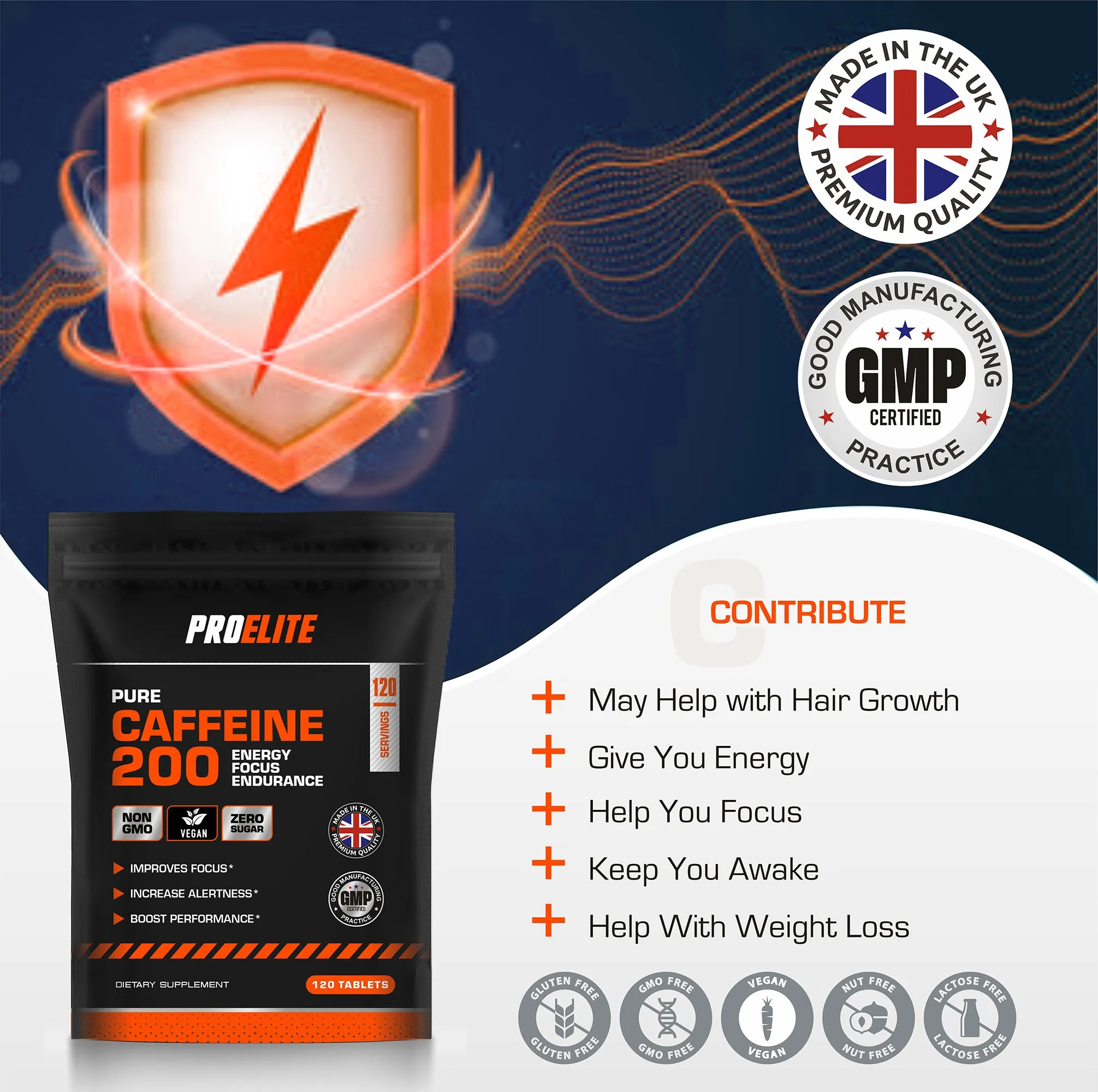 PROELITE Caffeine Vegan Tablets