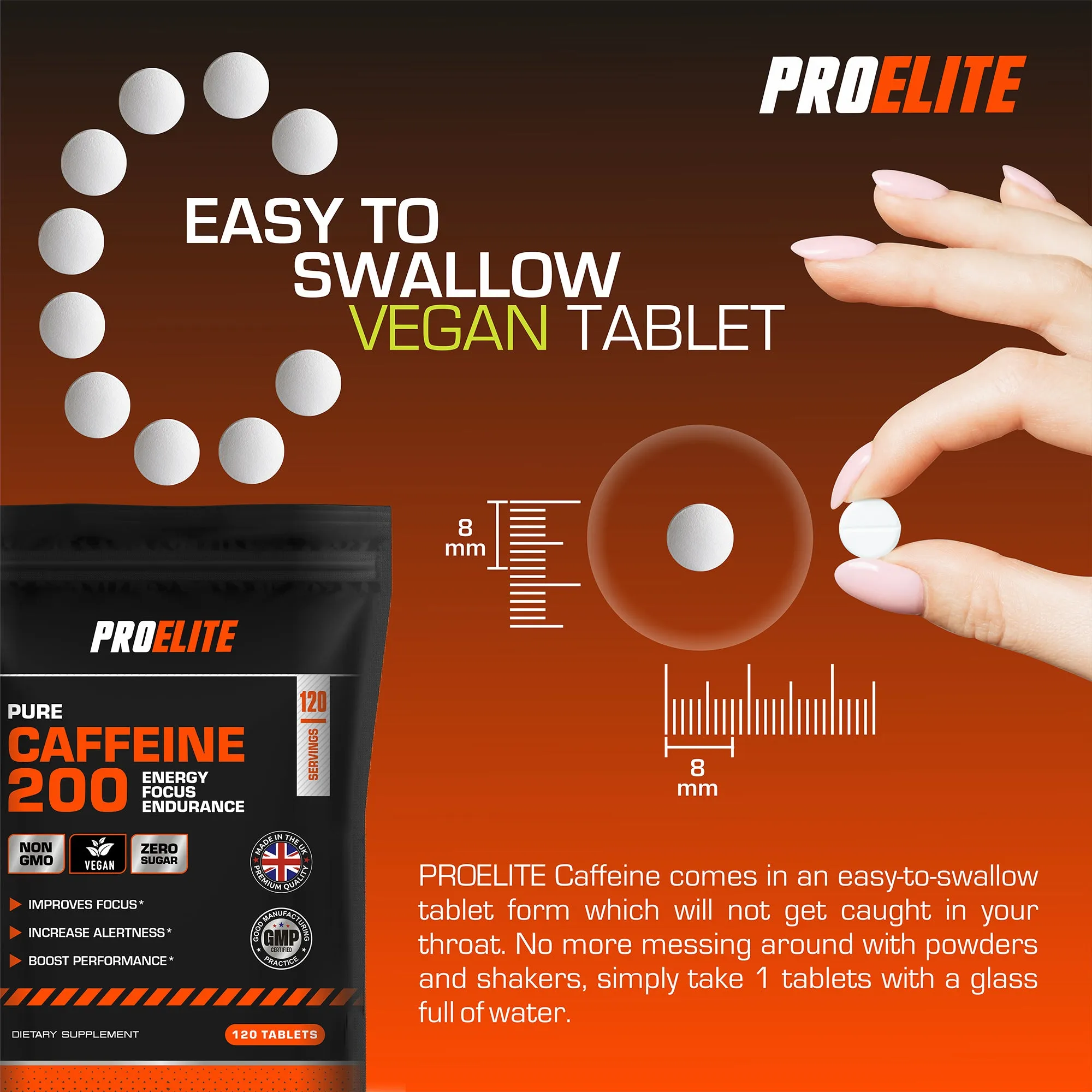 PROELITE Caffeine Vegan Tablets