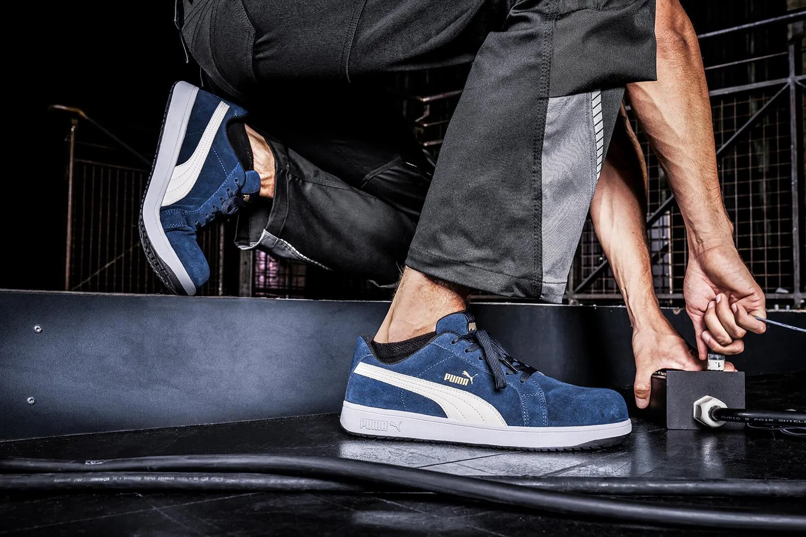 Puma Mens Iconic Suede Navy Low Composite Work Safety Trainers