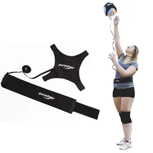 Puredrop Volleyball Training Equipment Aid Great Trainer for Solo Practice of Serving Tosses and arm Swings Returns The Ball After Every Swing Adjustable Cord and Waist Length fits Any Volleyball