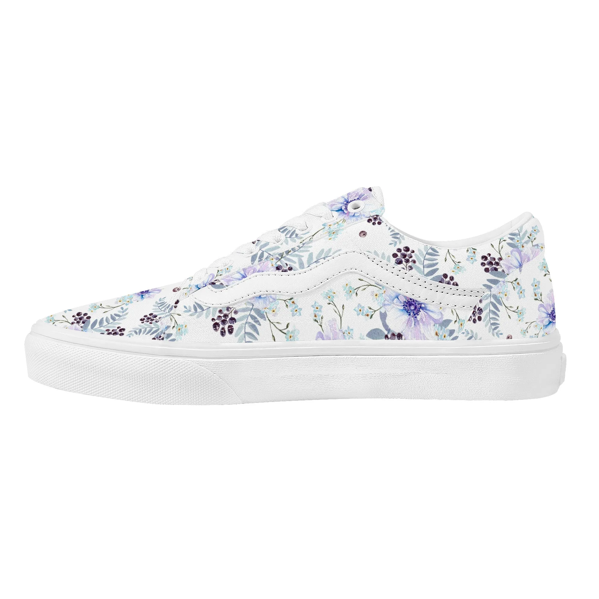 Purple Bloom Low Top Flat Sneaker