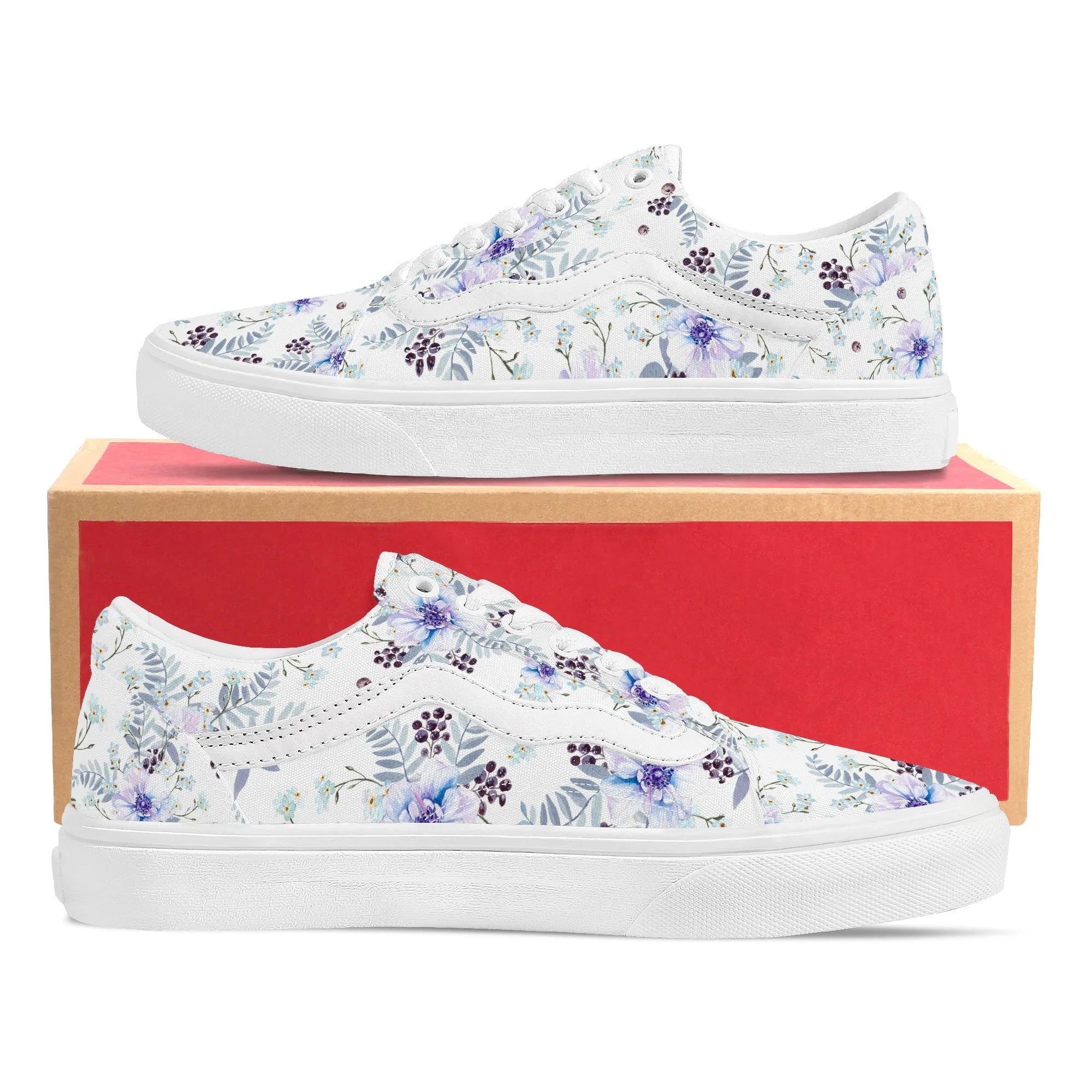 Purple Bloom Low Top Flat Sneaker