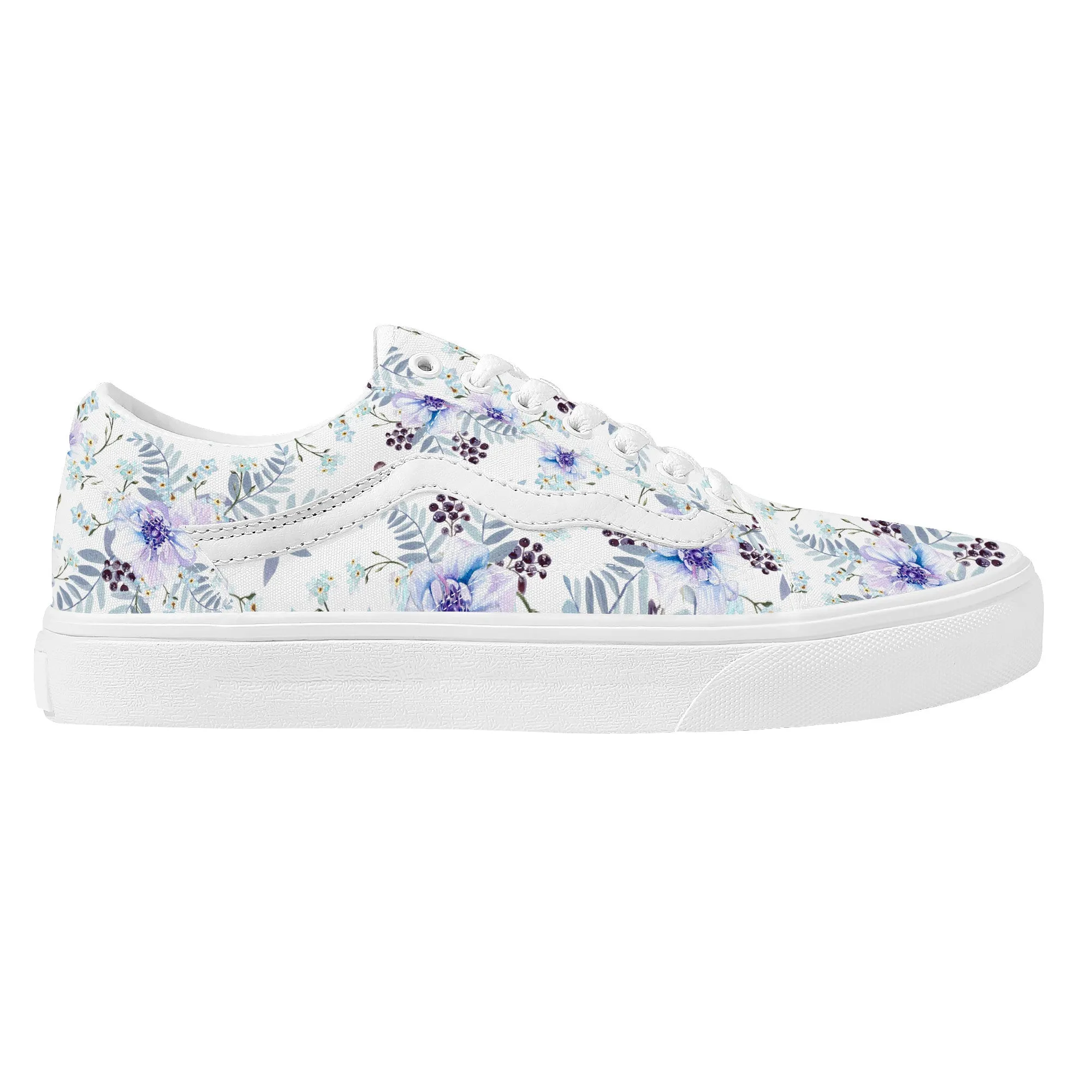 Purple Bloom Low Top Flat Sneaker