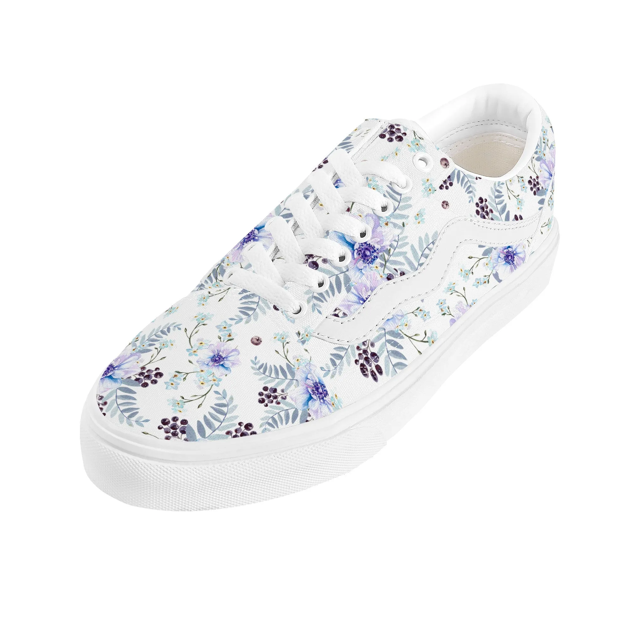 Purple Bloom Low Top Flat Sneaker