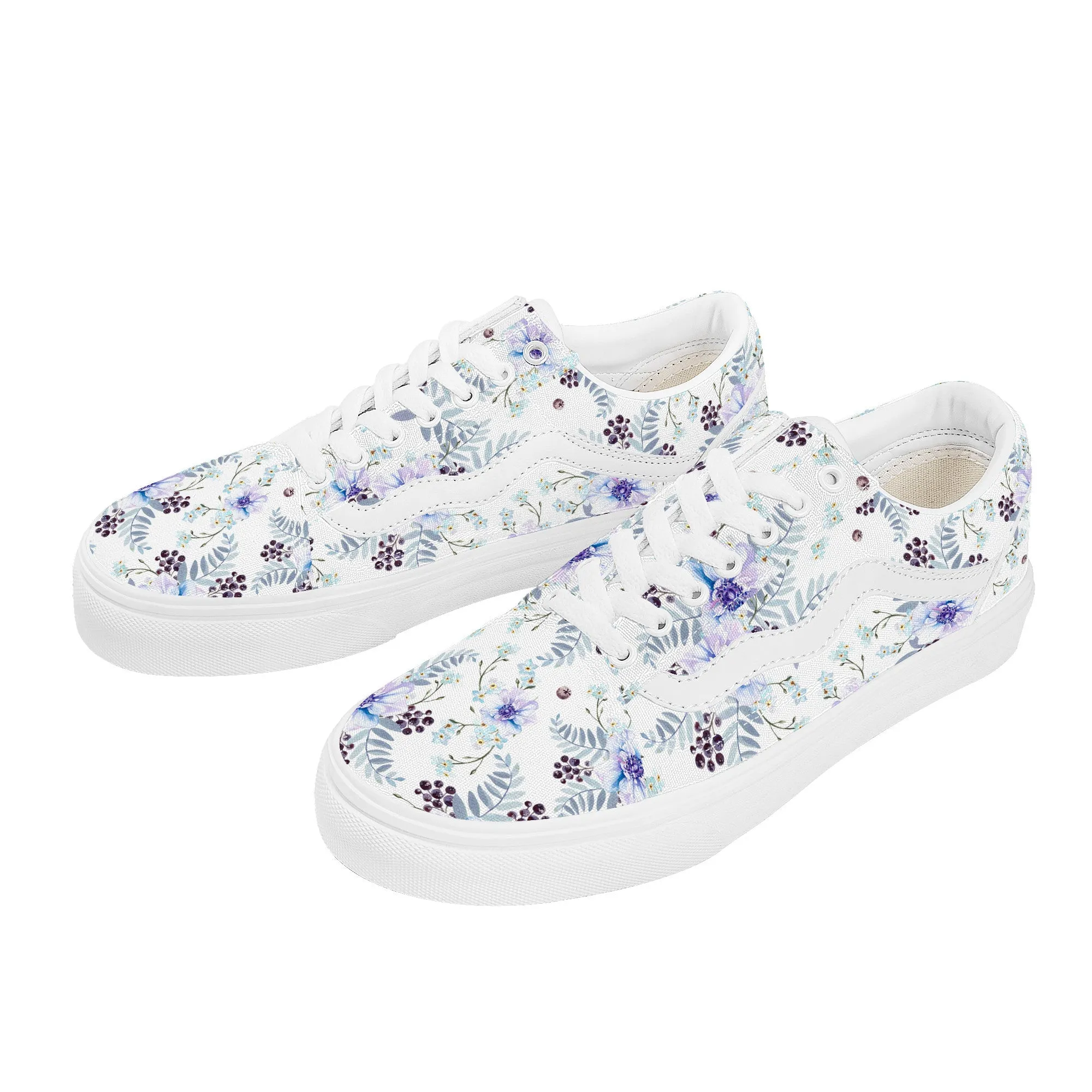 Purple Bloom Low Top Flat Sneaker