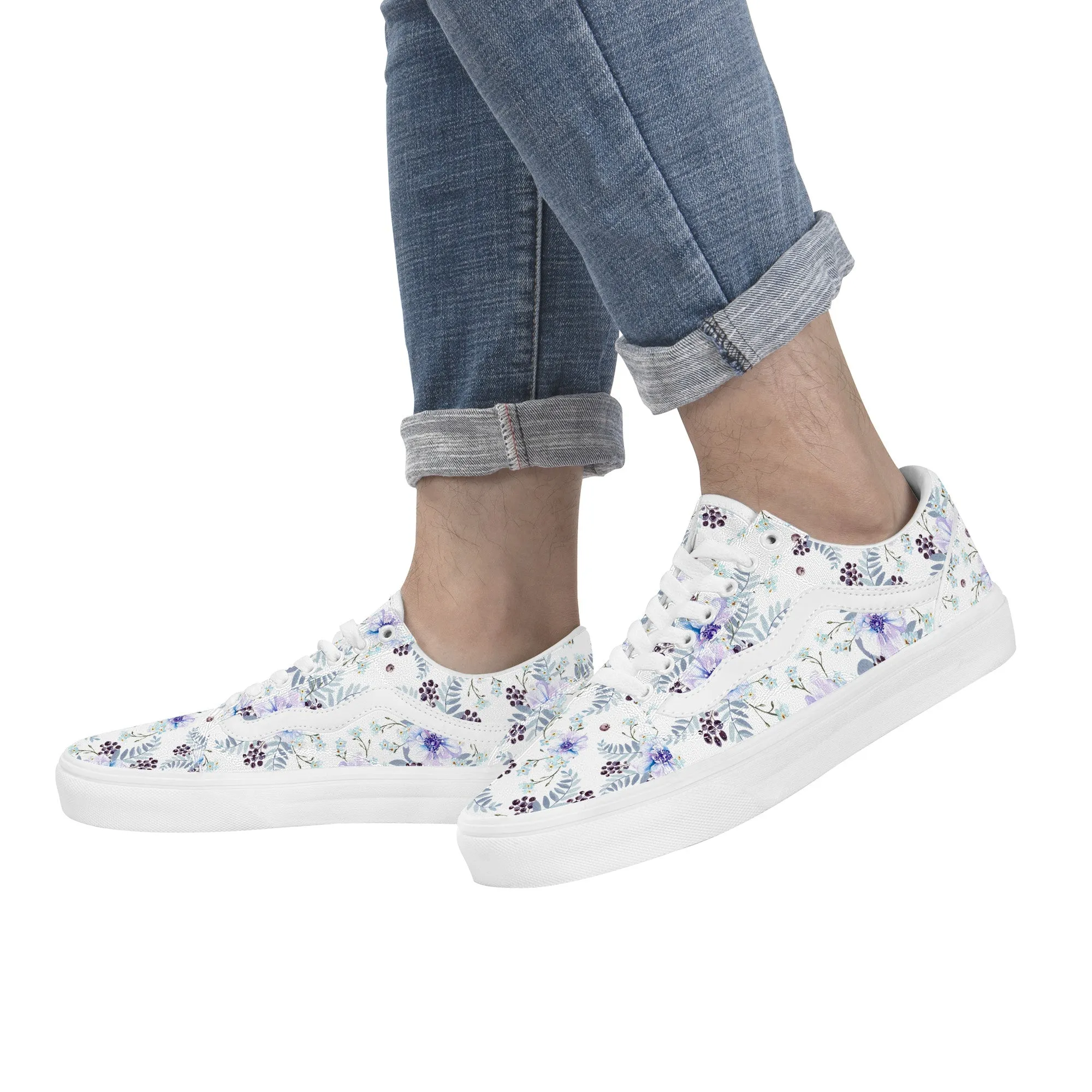 Purple Bloom Low Top Flat Sneaker