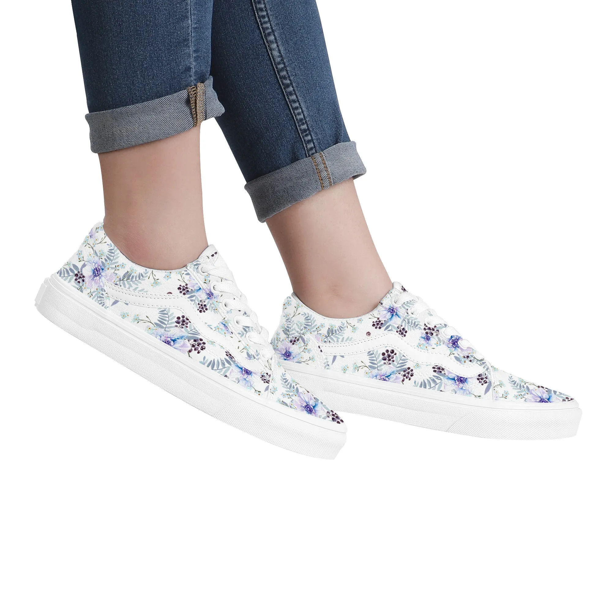 Purple Bloom Low Top Flat Sneaker